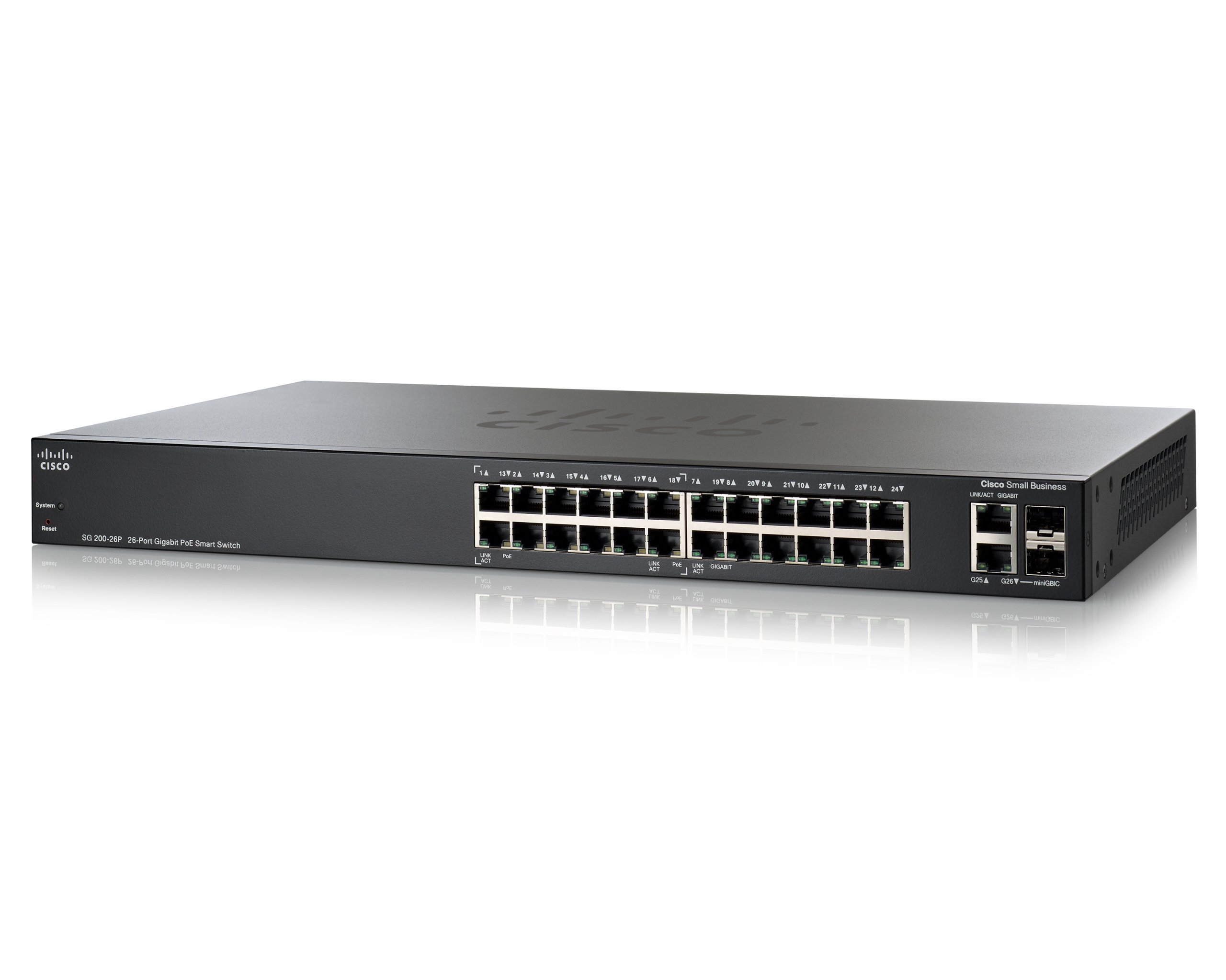 Cisco SG200-26P Gigabit Ethernet Smart Switch, 24