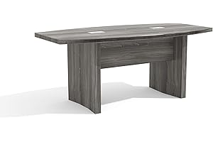 Safco Mayline Aberdeen 6' Boat Shape Conference Table, Gray Steel Tf, Model:ACTB6LGS