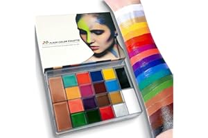 ZENTANMEI Face Body Paint Oil Palette, Professional 20 Colors Makeup Palette, Cosplay Costumes, Parties and Festivals Party Painting Kit For Kids and Adult