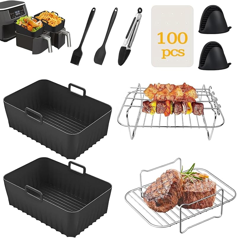 Esteopt Air Fryer Accessories Set for Ninja Dual AF300UK AF400UK - 10pcs