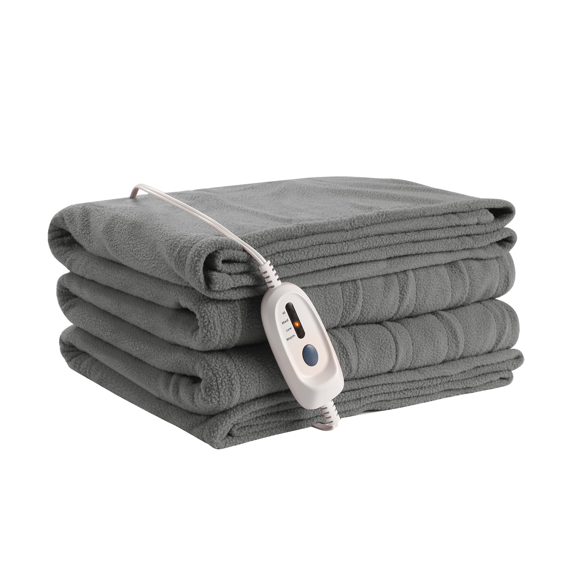 Photo 1 of *Minor Damaged - Item is used*
Electric Heated Blanket 72" x 84" Full Size Soft Polar Fleece Heated Blanket, 4 Heating Levels and 10 Hours Auto Off with Machine Washable - Light Grey
