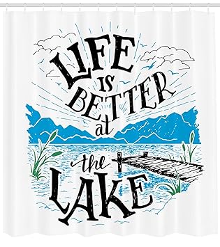 Amazon Com Lsriyzy Adirondack Shower Curtain Lakeside Cabin