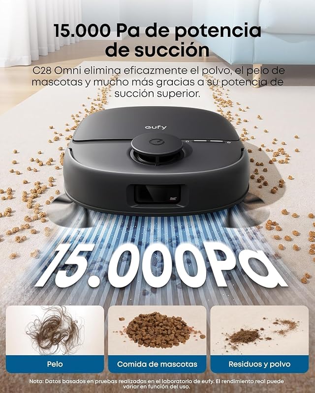 C28 Omni Robot Aspirador y fregasuelos, HydroJet 15.000 Pa