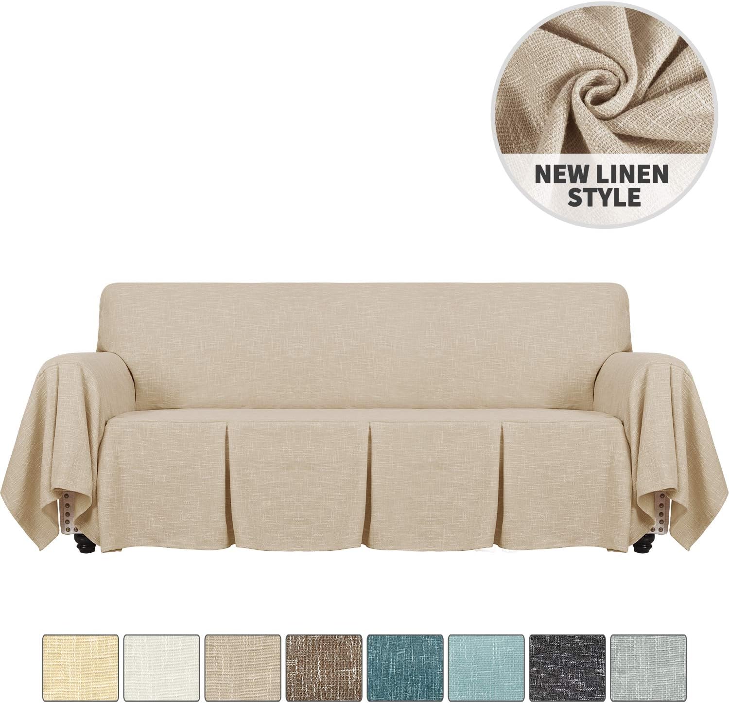YEMYHOM Linen Sofa Cover Universal Couch Covers for 3