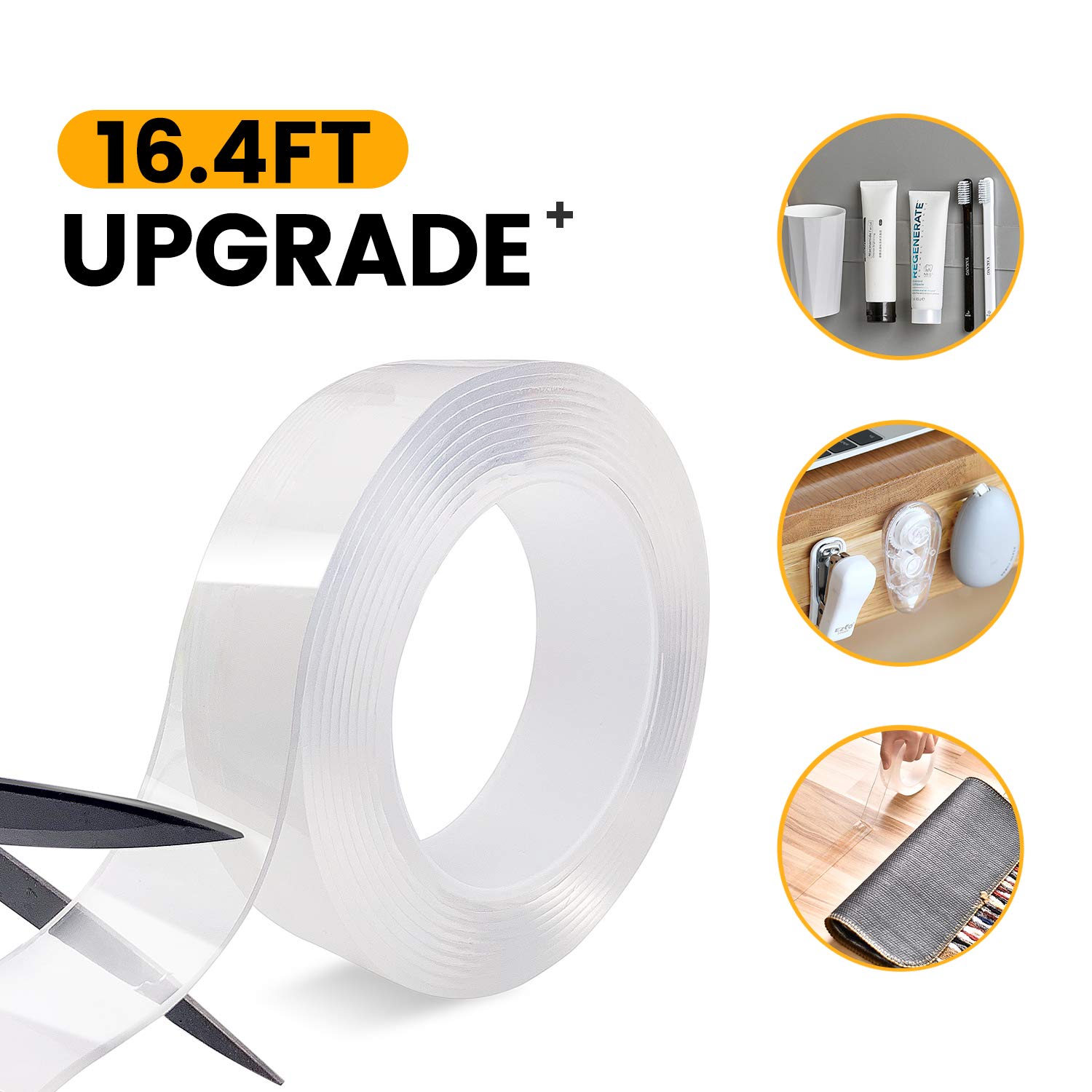 ARMAC Double Sized Adhesive Gel Tape, Clear Reusable