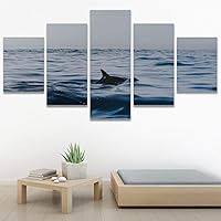 SIGNWIN 5 Panel Canvas Wall Art Colorful Fish Group Marine Life Multicolor Nautical Photography Realism Ultra for Home Decorations Ready to Hang - 60