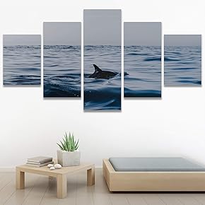 SIGNWIN 5 Panel Canvas Wall Art Colorful Fish...