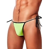 MIZOK Men's Side Tie Swim Bikini Sexy Beach Thong Hip Tie Swimsuit