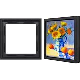 Americanflat 12x12 Canvas Floating Frame - Engineered Wood - Black | Photo floats between crystal-clear glass, hangs vertical or horizontal, sawtooth hangers included