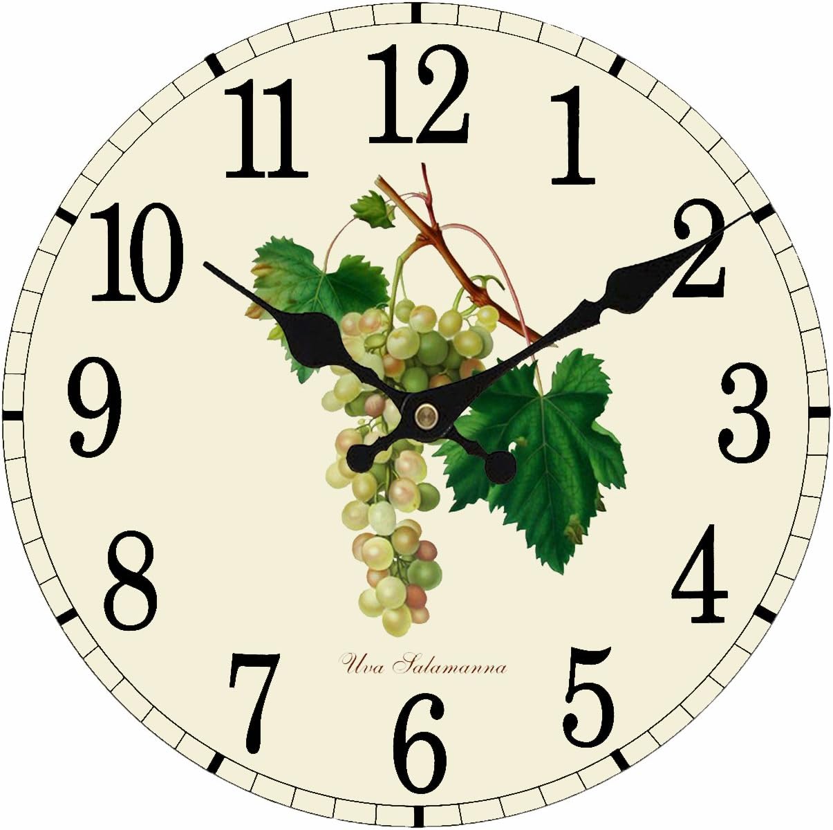 Upuptop Antique Style Kitchen Decorative Round Wall Clock Fresh Green Grapes 14"