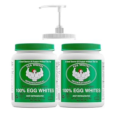 Egg Whites International Liquid Egg White Protein, Unflavored, Dairy-Free, Nutrient Rich Dietary Supplement (2 Half Gallons Plus 1 Pump)