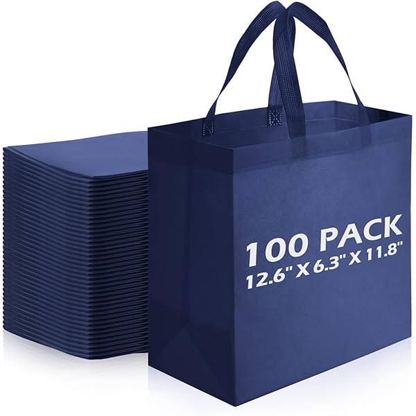 Amazon Navy Blue Gift Bags Bulk Tote Bag 50 Pieces Reusable Totes
