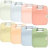 KeaBabies 8-Pack Organic Baby Bibs for Boys, Girls - Super Absorbent Cotton Drool Bibs for Baby Girl & Boy, Teething Toddler, Drooling Newborn, Ultra Soft & Machine Washable (Dew)