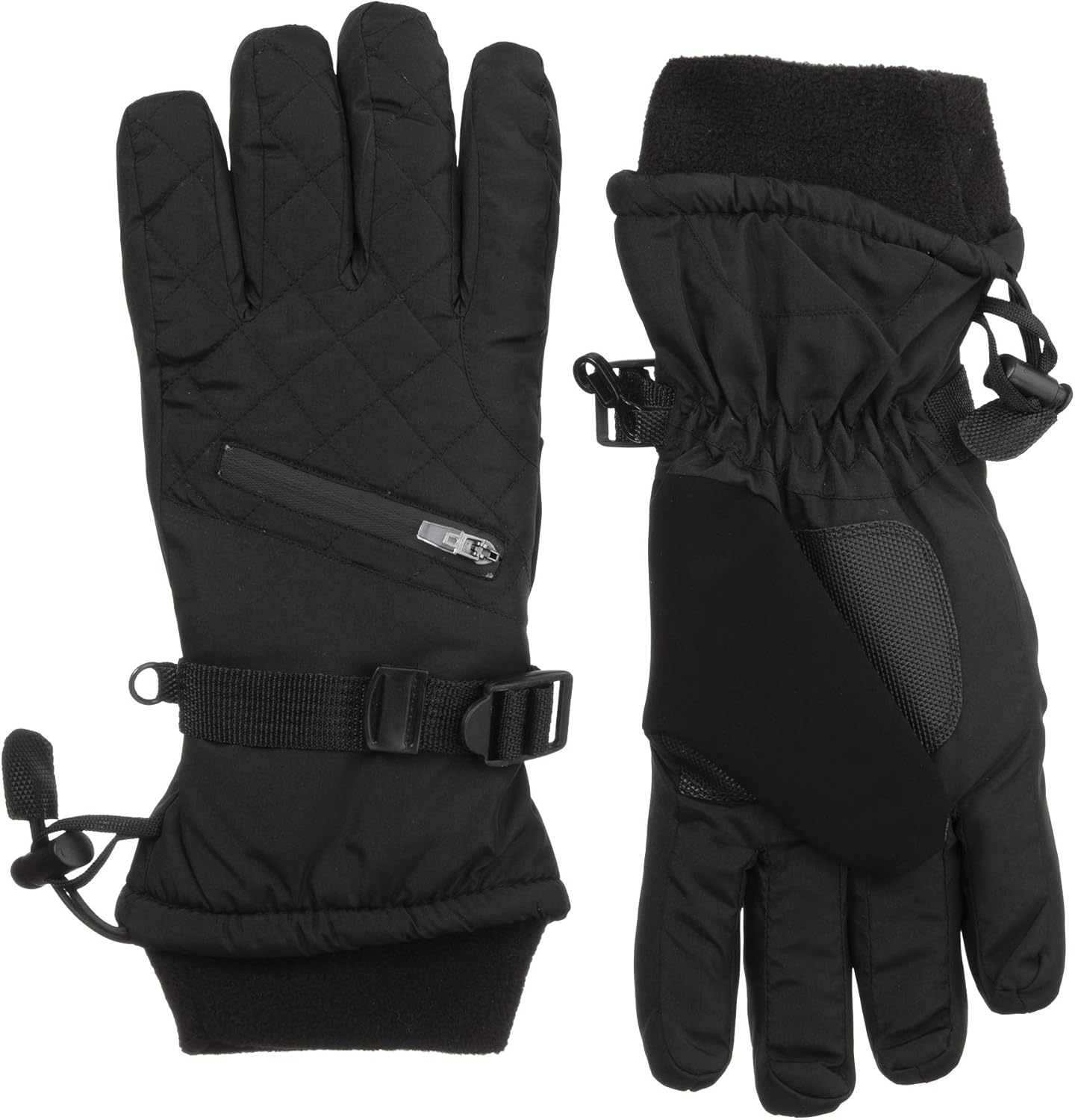 Waterproof and Windproof Insulated for Cold Weather L//XL Black Isotoner Women/&rsquo;s Ski Gloves