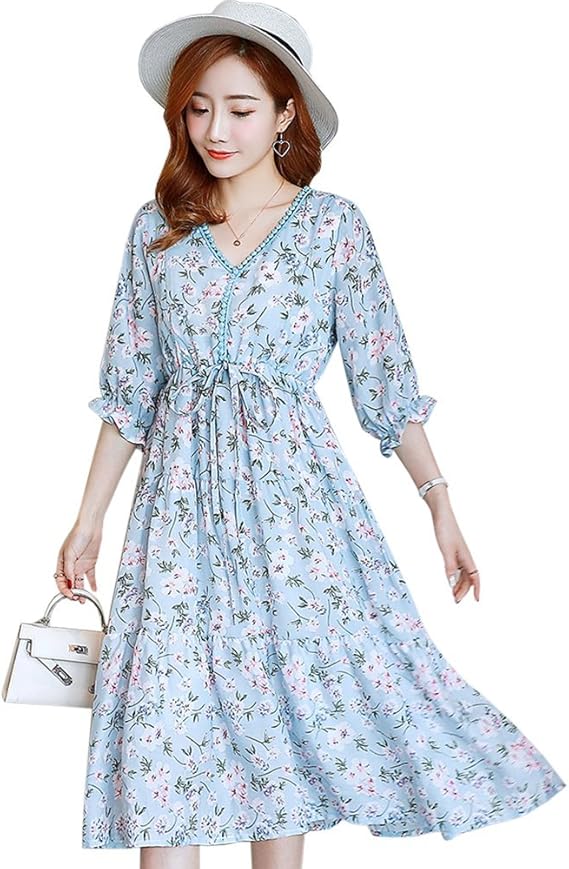 Amazon Co Jp マタニティ ワンピース レディース 花柄 ロング丈 授乳口付き 授乳服 マキシワンピ 妊娠服 レジャー シフォン 気質 ルームウエア 服 ファッション小物