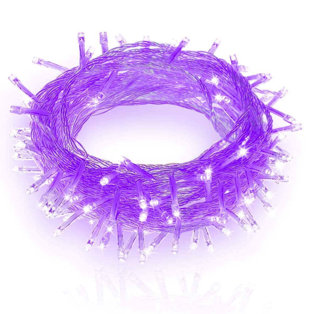 Christmas Fairy Lights, 10M 80 LED Christmas Tree String Lights with 2 Mode Decorative Christmas Lights USB for Christmas Tree Party Wedding Garden Decorate (Purple)