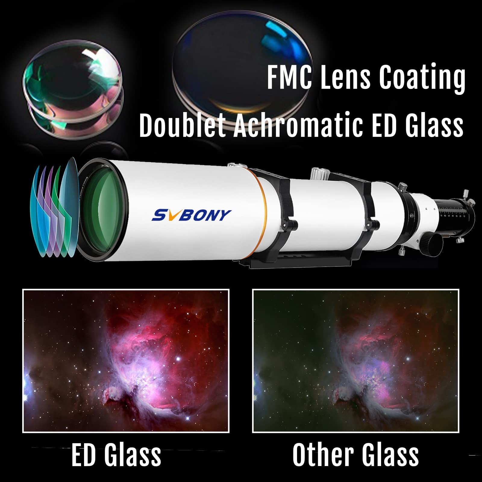 SVBONY SV503 Telescopio, Refractor Acromático de Dispersión Extra Baja ...