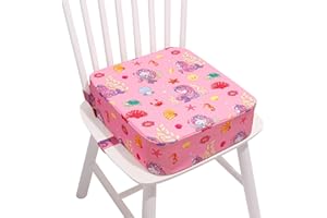 TOTIDYH Toddler Booster Seat for Kitchen Chair, Non-Slip Kids Dining Table Booster Seat with Adjustable Safer Straps, Portable Baby Eating Travel Camping Increasing Cushion