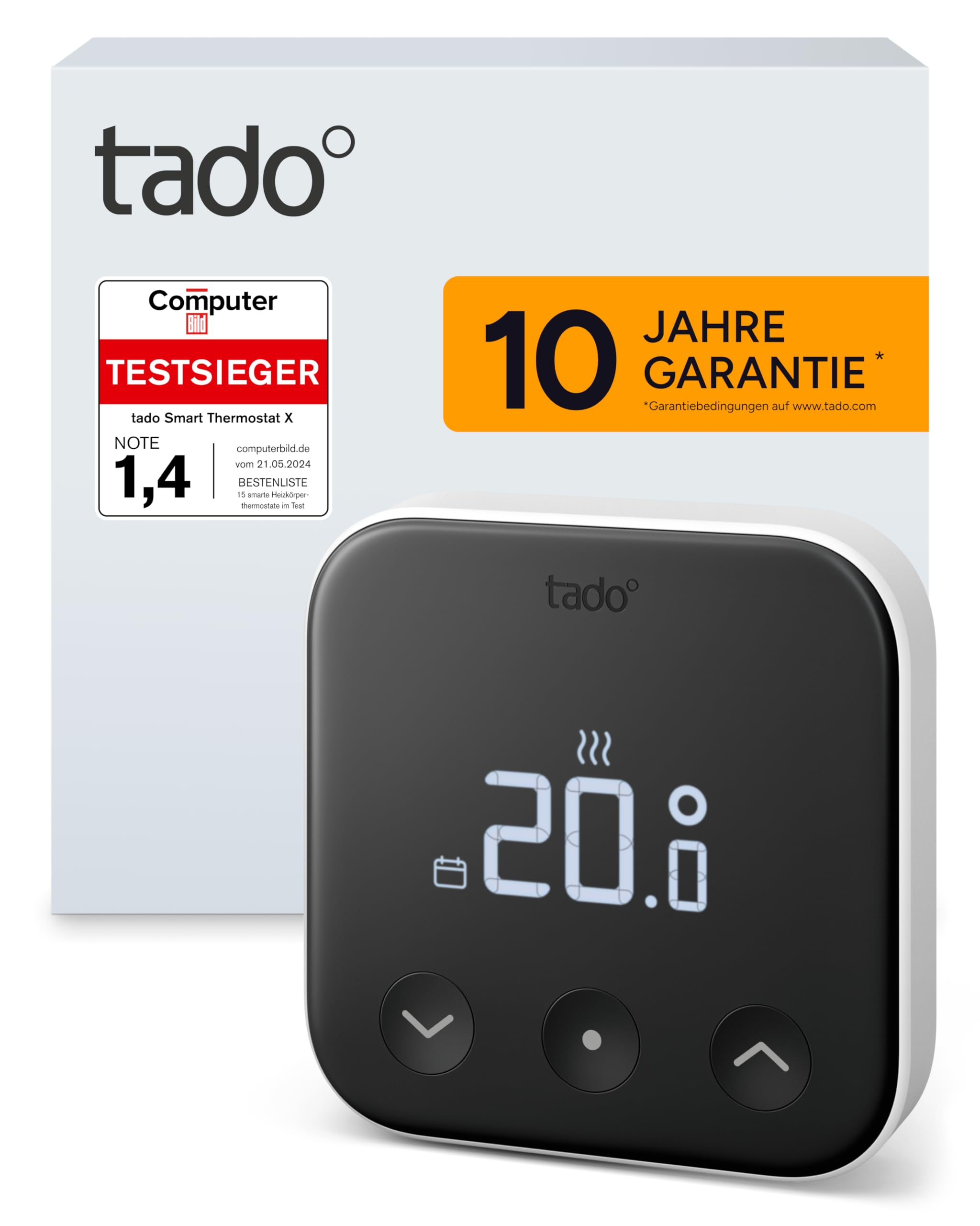 tado Smartes Thermostat X, Zusatzprodukt für Fußbodenheizung und Boiler, Steuerung per App und Smart Speaker (Alexa, Siri, Google Assistant), DIY Installation
