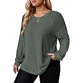 DOLNINE Plus-Size-Tops for Women Fall Casual Crew Neck Shirts Fashion Lace Pullover Lightweight Long Sleeve Sweatshirts