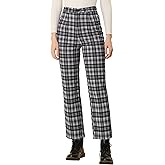 Allegra K Women's Plaid Pants High Waisted Vintage Tartan Checkered Cropped Casual Work Pants