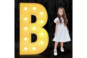 YOSWPP 4FT Large Marquee Light Up Letters Numbers Giant Mosaic Balloon Frame,Wedding Anniversary Baby Shower Gender Reveal Decorations (B, 4FT)