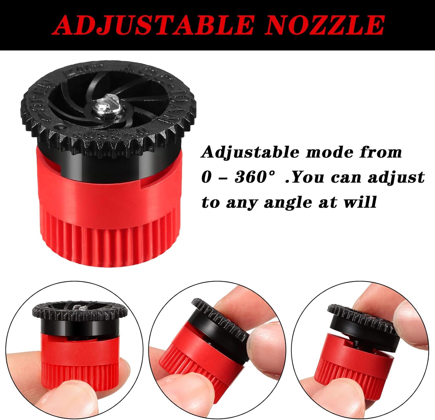 16 Pieces Variable Arc Nozzle 9.8 Feet Radius High Efficiency Replacement Pop-up Sprinkler Heads Compatible with RainBird, Hunter, Orbit Pop-up Sprinklers, Red, 10VAN : Garden & Outdoor