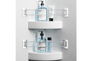 songsoso RV Corner Rod 2 Pack, Camper Shelf Bar, 7–13 Inches Adjustable Bathroom Organizer, Stainless RV Wall Accessories