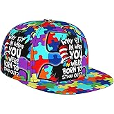 AKMCBSH Cute Snapback Hat Hip Hop Style, Adjustable Baseball Cap, Flat Bill Trucker Hat for Men Women
