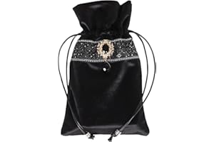 DOARLUO Milky Way Galaxy Tarot Cards Fabric Bag - 5 x 8 Inch Jewelry & Dice Pouch, Dungeons and Dragons Accessories, Runes & Jewelry Travel & Gift Bag (Black)