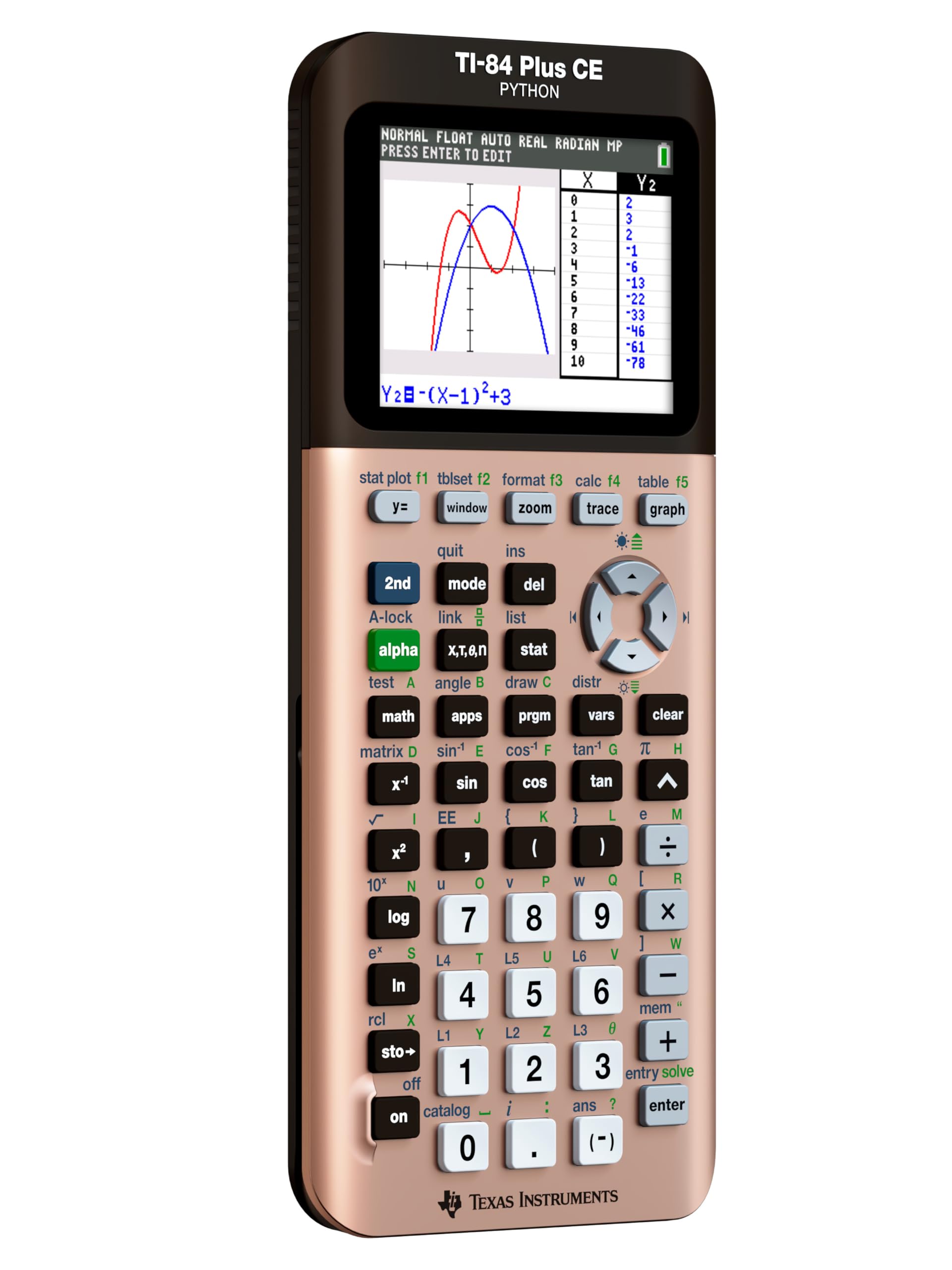Texas Instruments TI-84 Plus CE Color Graphing Calculator, Rose Gold (Metallic)
