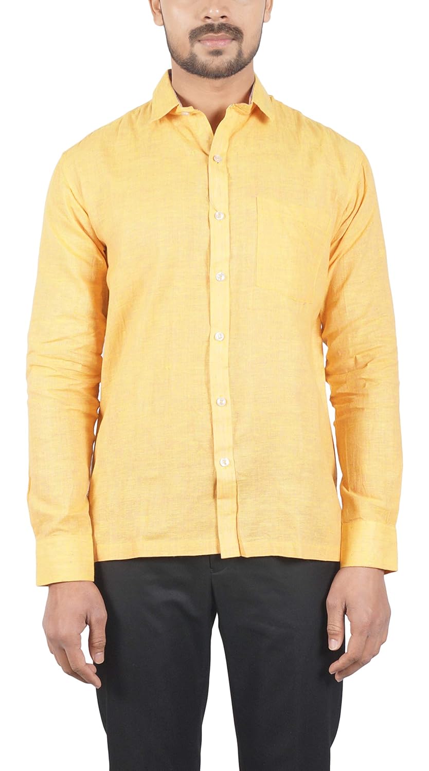 Buy Bihar Khadi (A Bihar Govt. Enterprise Men's Shirt (Yellow, Medium) at Amazon.in