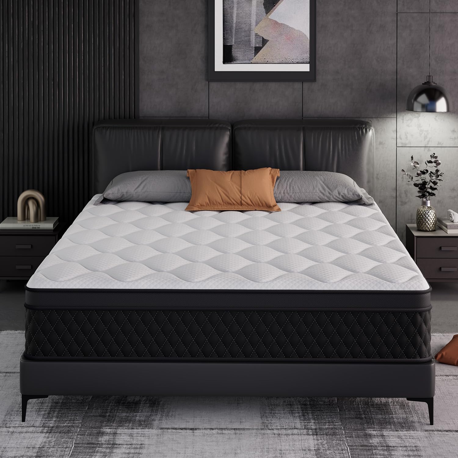 Photo 1 of ELEMUSE Cal King Mattress, 10 Inch Hybrid Memory Foam Mattress in a Box, Pressure Relieving Comfort, Individual Pocket Springs for Motion Isolation, Medium Firm, CertiPUR-US Certified, Fiberglass Free