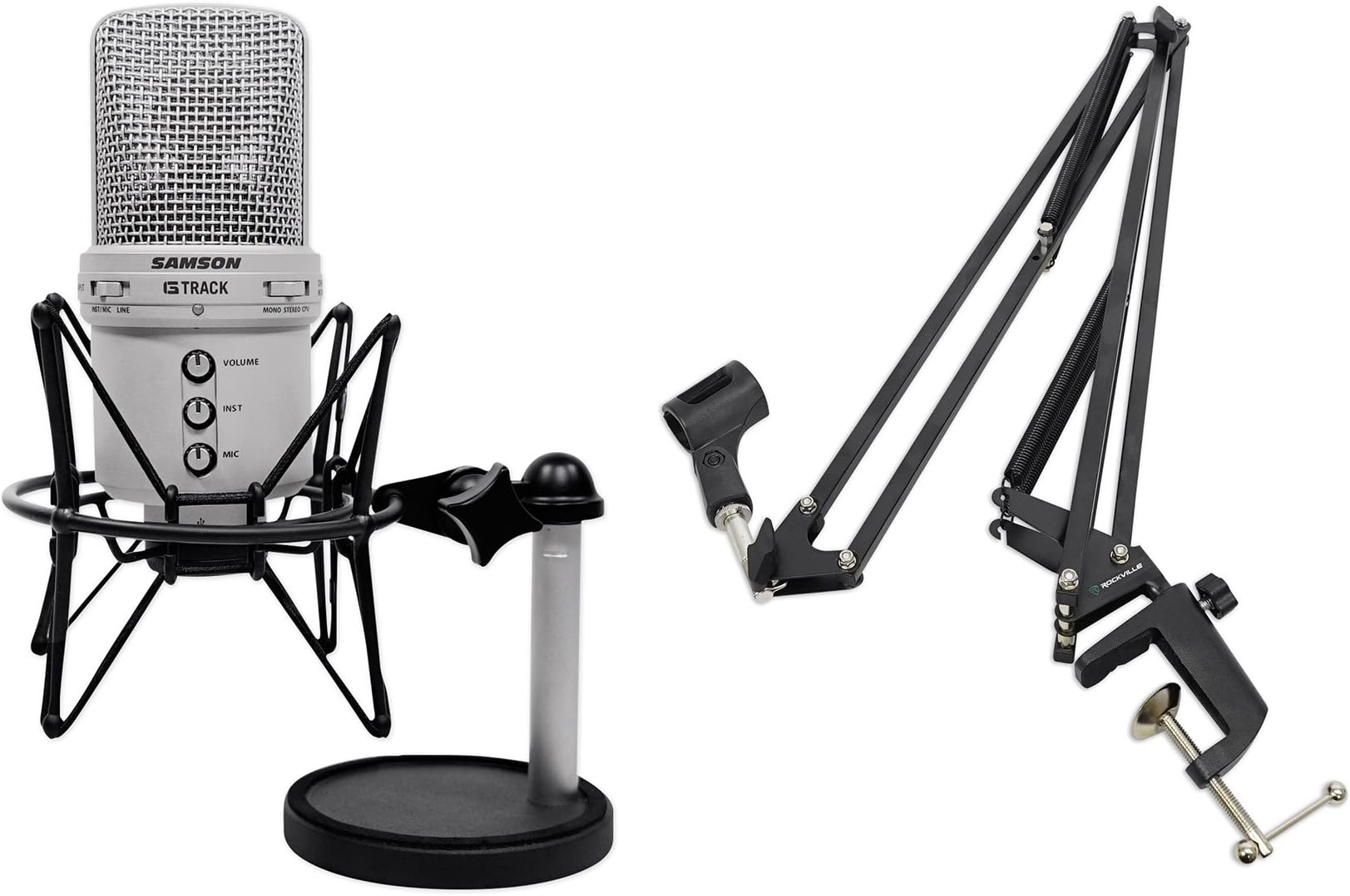 Samson G-Track Recording Podcast USB Microphone+Interface+Shock Mount+Boom Arm