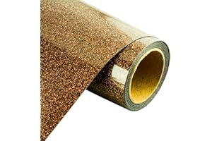 KISSWILL Light Brown Glitter HTV Heat Transfer Vinyl, 10" X 72" Iron on Vinyl Rolls for Garment T-Shirt, Compatible with Silhouette Cameo Cutting Machine