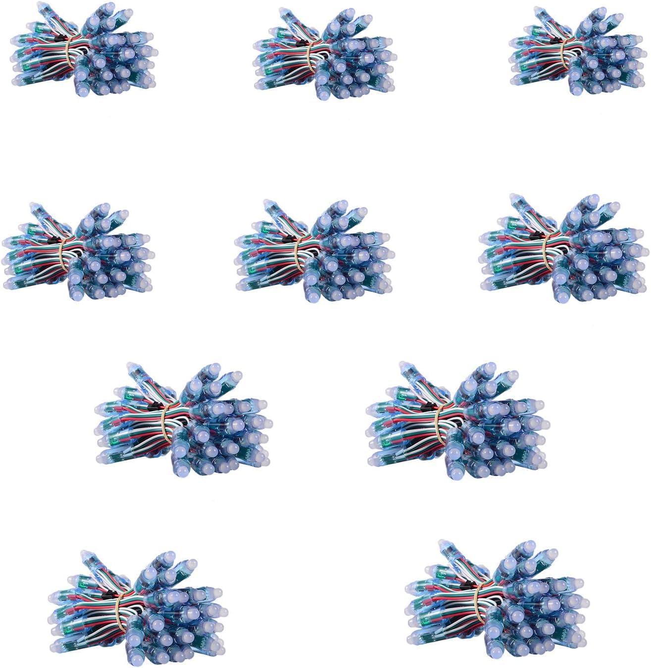 ruimeimei DC5V 500pcs WS2811 12mm Diffused Digital RGB LED Pixel Light Individually Addressable Round LED Pixels Module Waterproof for Halloween Christmas Billboard House Decor