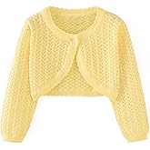 Miccina Girls Cardigan Sweater Toddler Bolero Shrug Baby Kids Long Sleeve Dress Up Button Closure Cropped Jacket Tops