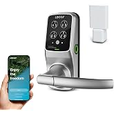 Lockly Secure Pro Wi-Fi Smart Lock with Handle | Keypad Keyless Entry Door Lock with Fingerprint,App Remote Control, Works with Alexa and Google, Auto Lock