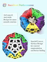ROXENDA Dodecahedron Cube Pentagon Speed Cube Carbon Fiber Sticker view 3