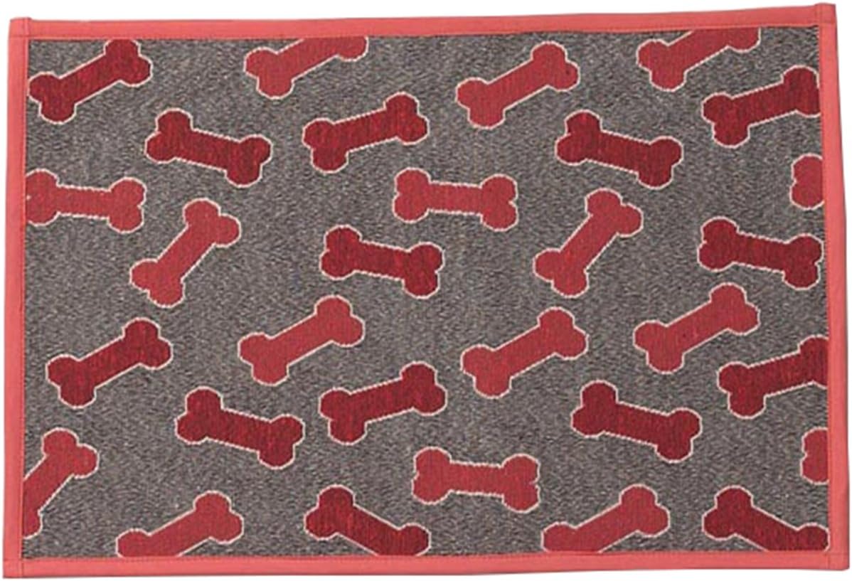 PetRageous Scattered Bones Tapestry Mat Feeder, 13 x 19/Small