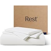 REST&reg; Evercool&reg; + Cooling Sheet Set for Hot Sleepers, King | Bed Sheets for Night Sweat- QMX>0.44, Ionic+ Self-Cleaning Silver Yarn for Sensitive Skin-2 Pillowcases,1 Fitted Sheet