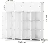 HOMIDEC Portable Wardrobe Foldable Closet with 16 Compartments 3 Hanging Rails view 6