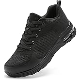 LUPWEE Steel Toe Shoes for Men Women, Slip Resistant Safety Work Shoes Puncture Proof Comfortable Indestructible Sneakers with Specialized Work Insole for Industry Construction Warehouse Black M7