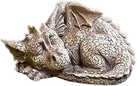 Amazon Co Jp 木材屋外ドラゴンガーデン像寝ている赤ちゃんドラゴン置物園庭彫刻樹脂クラフト芝生ヤード裏庭アート装飾庭園飾りガーデニングギフト ホーム キッチン