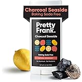 Pretty Frank Natural Aluminum-Free Deodorant Stick with Charcoal, Baking Soda-Free, Charcoal Seaside (1-Pack) | Sensitive Skin Friendly, Effective Odor Control for Women & Men, Organic Ingredients
