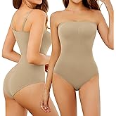 SLLIE Strapless Shapewear for Women Tummy Control Shapewear Seamless Bodysuit Body Shaper
