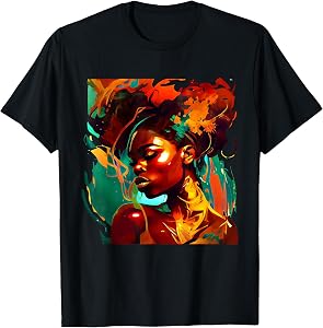 Beautiful Black Art African American Woman Painting T-Shirt