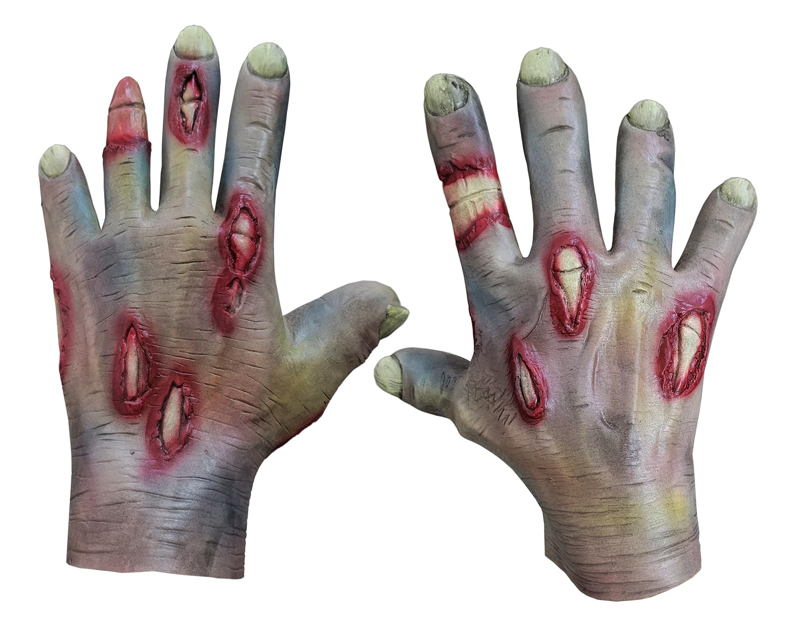 Young Wolf Pair of Adult Zombie Ghoulish Flesh Zombie Latex Zombie Gloves Hands for Halloween Party and Cosplay