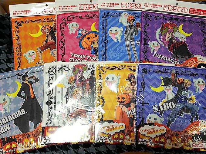 Amazon Co Jp One Piece 非売品 ハロウィン 速乾タオル 全8枚セット イオン限定 サボ エースあり コカ コーラ ワンピース コカコーラ ルフィ サンジ ホビー 通販