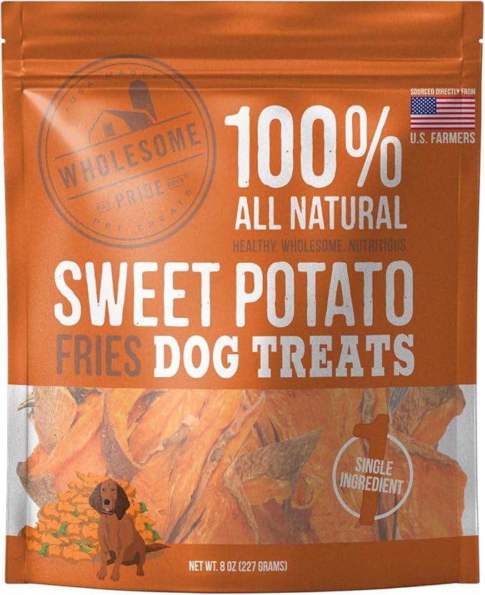 Wholesome Pride Sweet Potato Fries Dog Treats, 8 oz All Natural